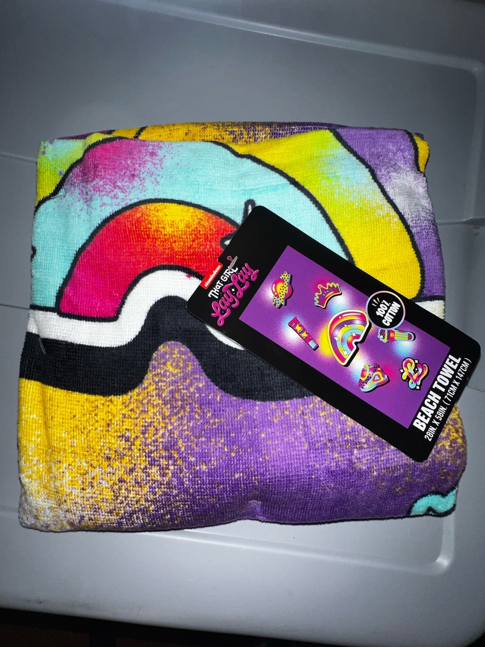 Bright Rainbow Graphic Beach Towel